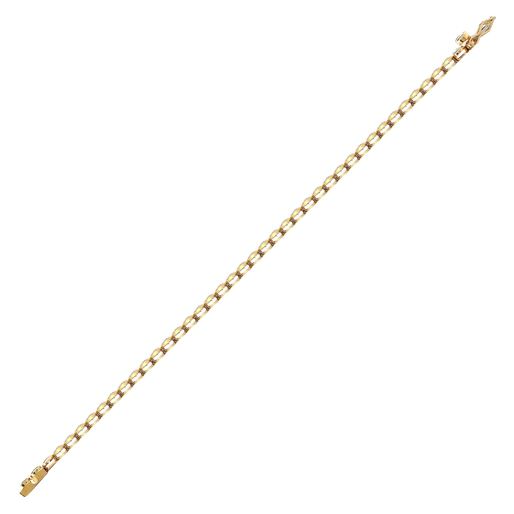 18ct Yellow Gold 1.00ct Rub-over Natural Diamond Line Bracelet