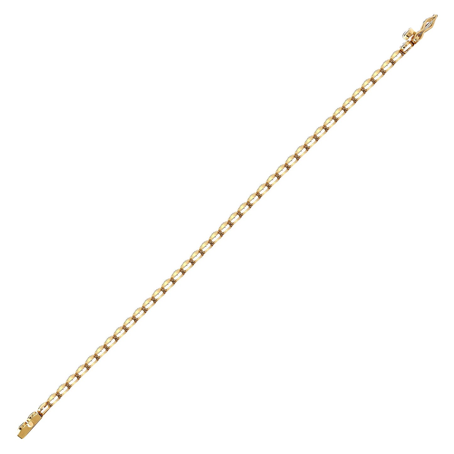 18ct Yellow Gold 2.00ct Rub-over Natural Diamond Line Bracelet