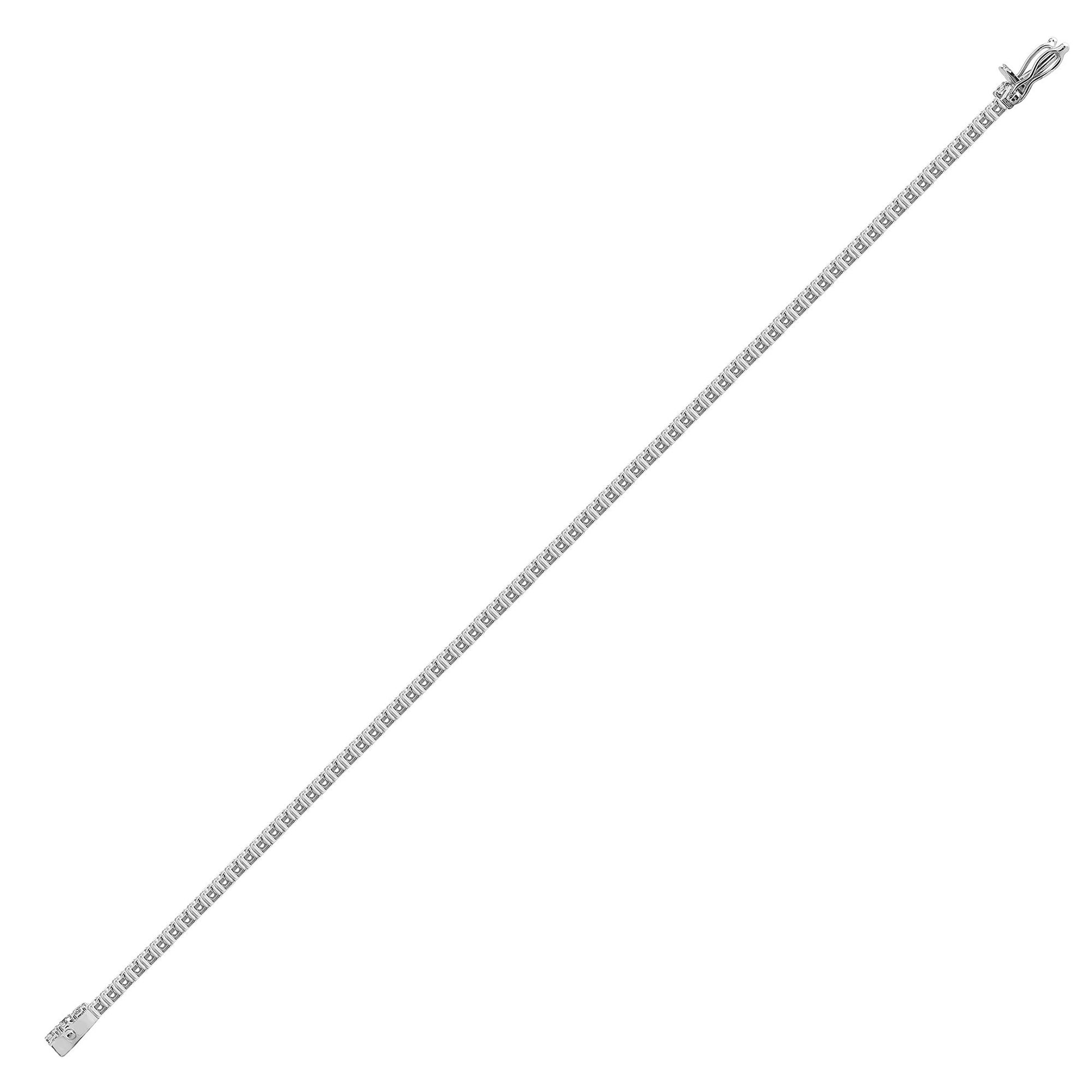 18ct White Gold 1.03ct Claw Set Tennis Bracelet