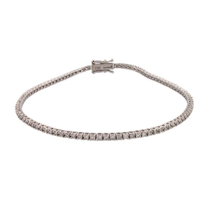 18ct White Gold 1.03ct Claw Set Tennis Bracelet