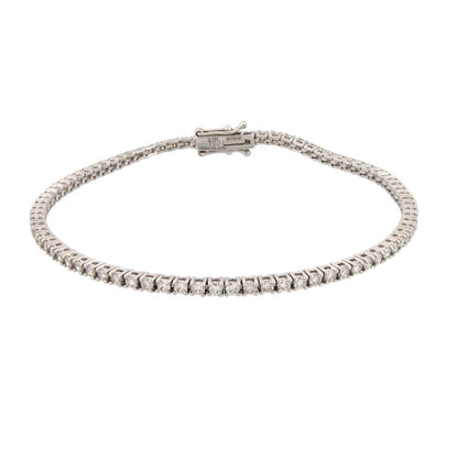 18ct White Gold 2.00ct Claw Set Natural Diamond Line Bracelet