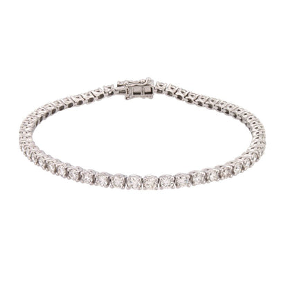 18ct White Gold 4.00ct Claw Set Natural Diamond Line Bracelet