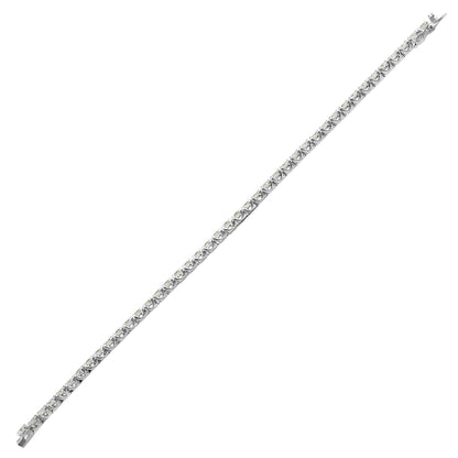 18ct White Gold 8.00ct Claw Set Natural Diamond Line Bracelet