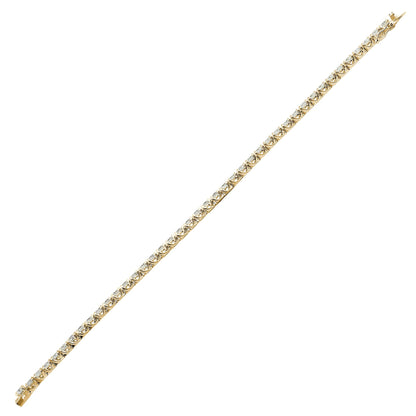 18ct Yellow Gold 3.00ct Claw Set Natural Diamond Line Bracelet