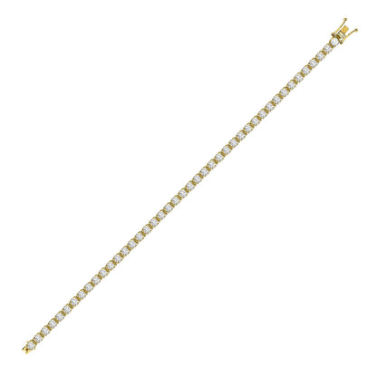 18ct Yellow Gold 2.00ct Claw Set Natural Diamond Line Bracelet