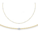 18ct White And Yellow Gold Natural Diamond Chain