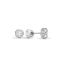 18ct White Gold 10pts Rub over Earrings