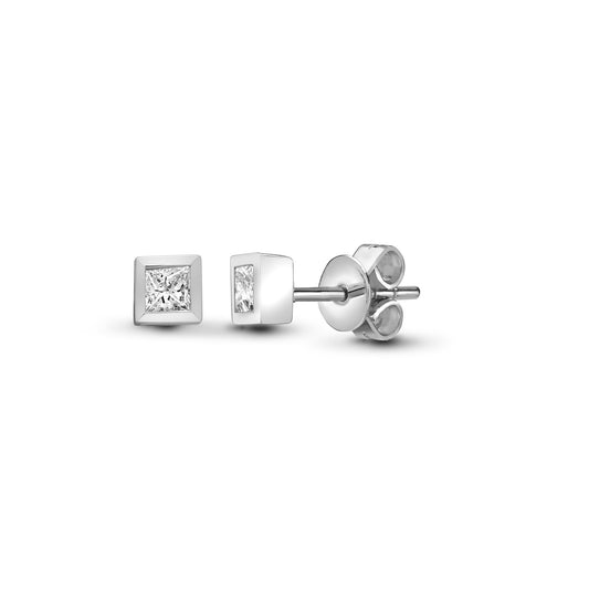18ct White Gold 20pts Natural Diamond Earrings