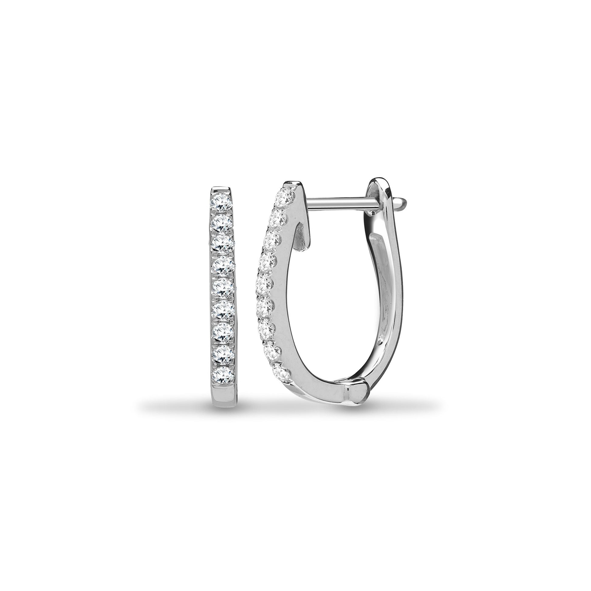 18ct White 0.22ct Natural Diamond Oval Earring