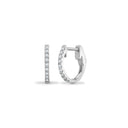 18ct White Natural Diamond Claw Half Set Hoop Earrings