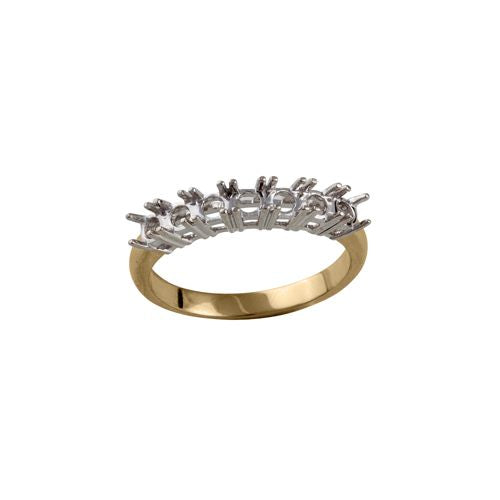 18ct Yellow and White 0.50ct Natural Diamond 7 stone 1/2 Eternity Ring Mount
