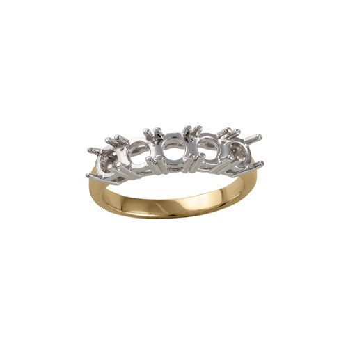 18ct Yellow and White 2.00ct Natural Diamond 5 stone Ring Mount
