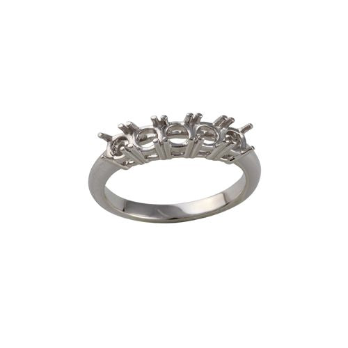18ct White 1.00ct Natural Diamond 5 stone Ring Mount