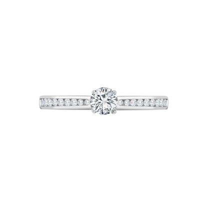 18ct White Gold 0.13ct Natural Diamond Channel-set Wed-fit Ring Mount- Holds 0.25ct