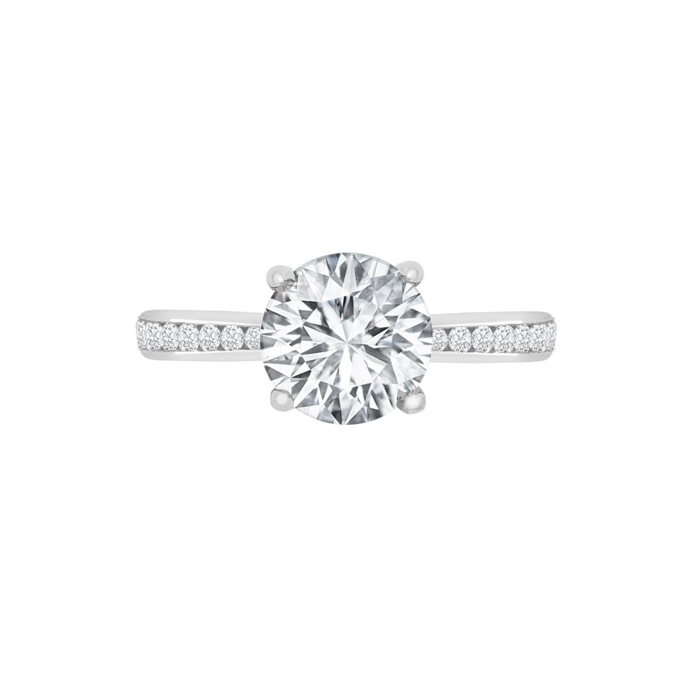 18ct White Gold 0.18ct Natural Diamond Channel-set Wed-fit Ring Mount- Holds 1.00ct