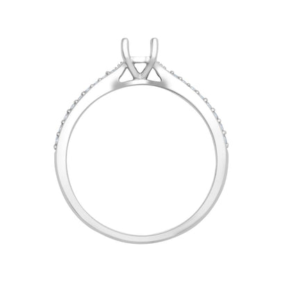 18ct White Gold 0.12ct Natural Diamond Pave set Wed-fit Ring Mount- Holds 0.25ct