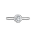 18ct White Gold Natural Diamond Micro-set Halo Wed-fit Ring Mount- Holds 0.25ct