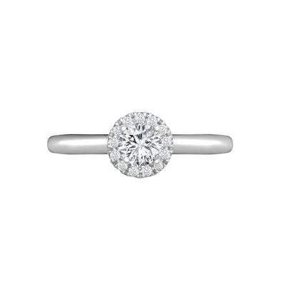 18ct White Gold 0.08ct Natural Diamond Micro-set Halo Wed-fit Ring Mount- Holds 0.25ct