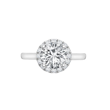 18ct White Gold 0.19ct Natural Diamond Micro-set Halo Wed-fit Ring Mount- Holds 1.00ct