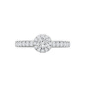 18ct White Gold Natural Diamond Micro-set Halo and Shoulders Wed-fit Ring Mount- Holds 0.25ct