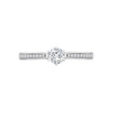 18ct White Gold 0.24ct Natural Diamond Pave set 6-claw Ring Mount- Holds 0.25ct