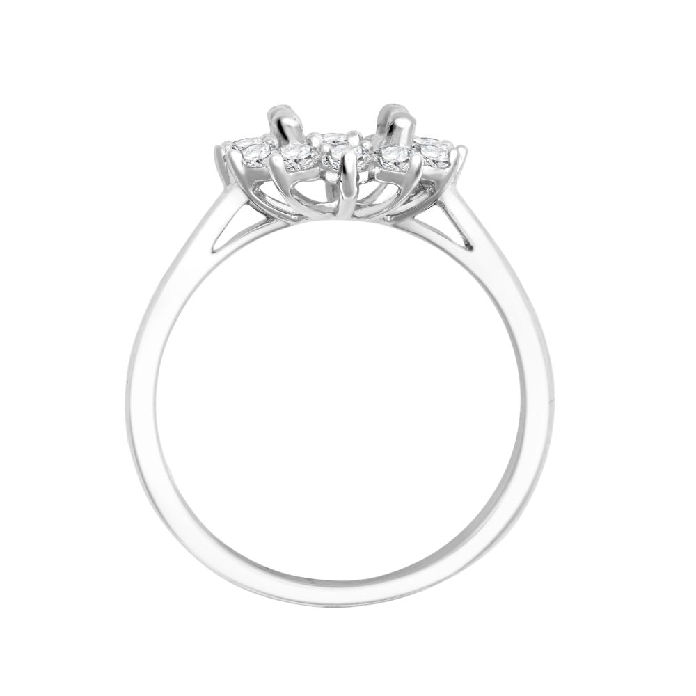 I | 18ct White Gold 0.62ct Natural Diamond Claw-set Cluster Halo Oval Ring - Holds 8x6mm