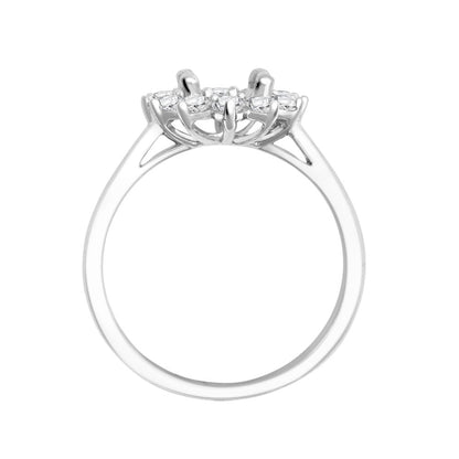 I | 18ct White Gold 0.62ct Natural Diamond Claw-set Cluster Halo Oval Ring - Holds 8x6mm