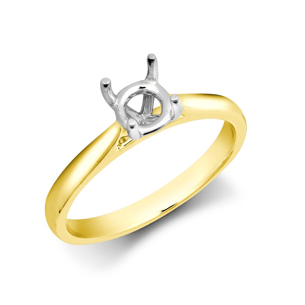 18ct Yellow Gold 70pts Solitaire Plain Wed-fit Ring Mount - Stock Size N