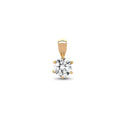 18ct Yellow Gold 10pts 6 Claw Natural Diamond Solitaire Pendant