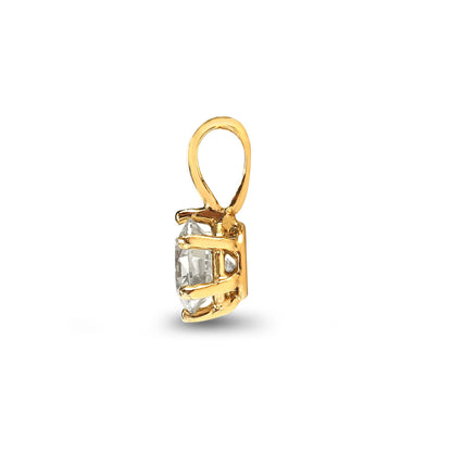 18ct Yellow Gold 35pt 6 Claw Natural Diamond Solitaire Pendant