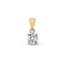 18ct Yellow Gold 10pt 4 Claw Natural Diamond Solitaire Pendant