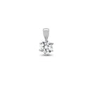 18ct White Gold 10pts Claw set Pendant