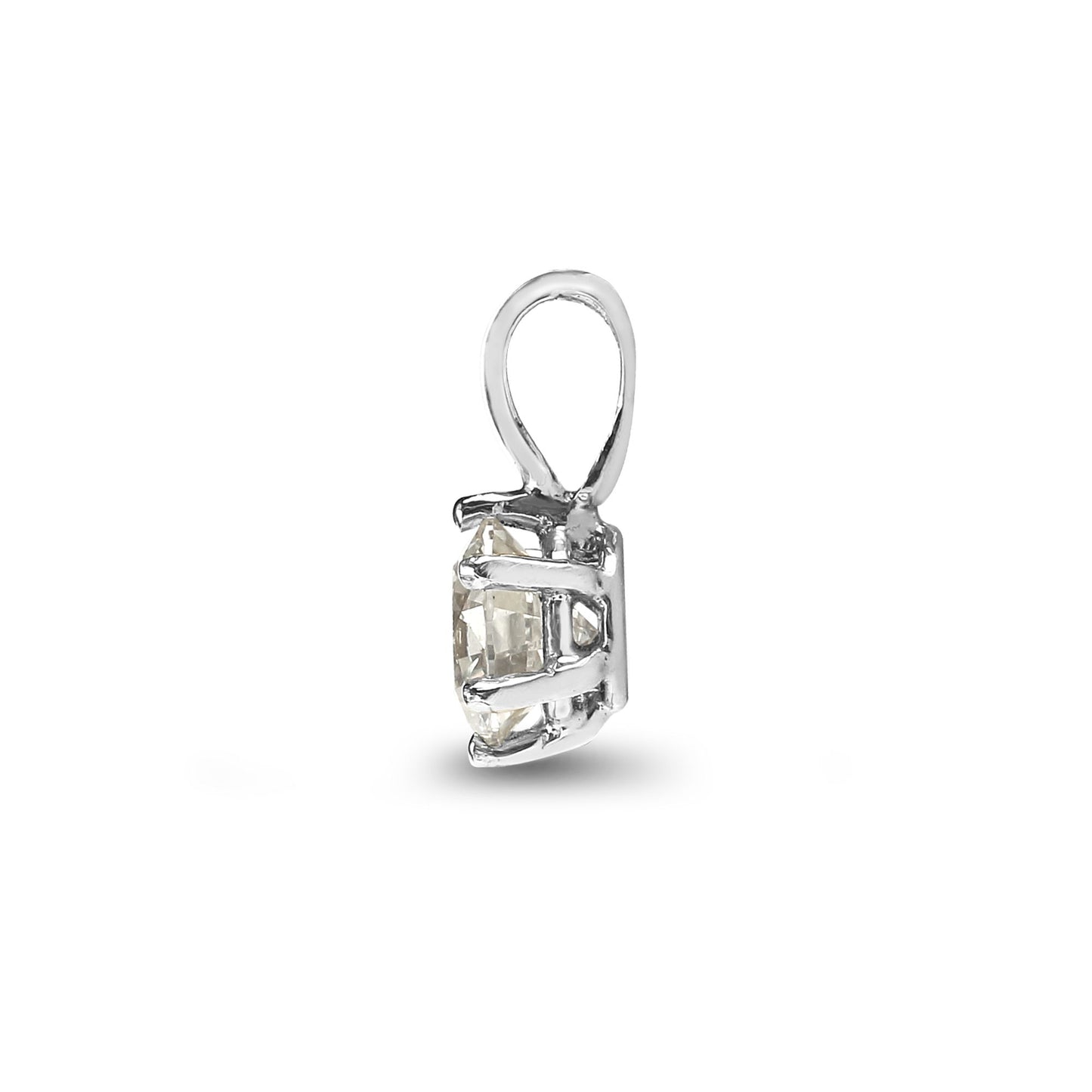 18ct White Gold 15pts Claw set Pendant