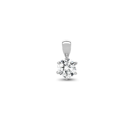 18ct White Gold 15pts Claw set Pendant
