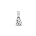 18ct White Gold 10pt 4 Claw Natural Diamond Solitaire Pendant