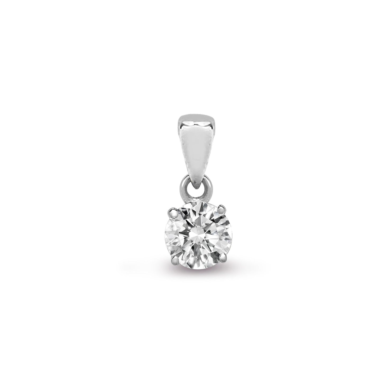 18ct White Gold 25pts Claw set Pendant