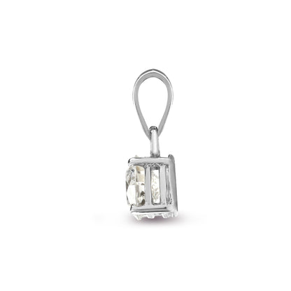 Lab 18ct White Gold 75pt 4 Claw Diamond Solitaire Pendant