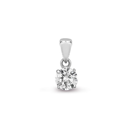 18ct White Gold 75pt 4 Claw Natural Diamond Solitaire Pendant
