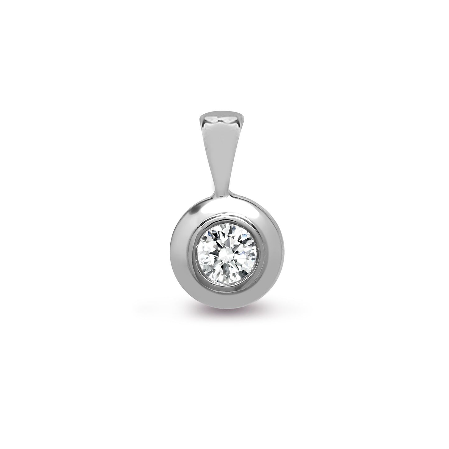 18ct White Gold 15pts Rub over Pendant