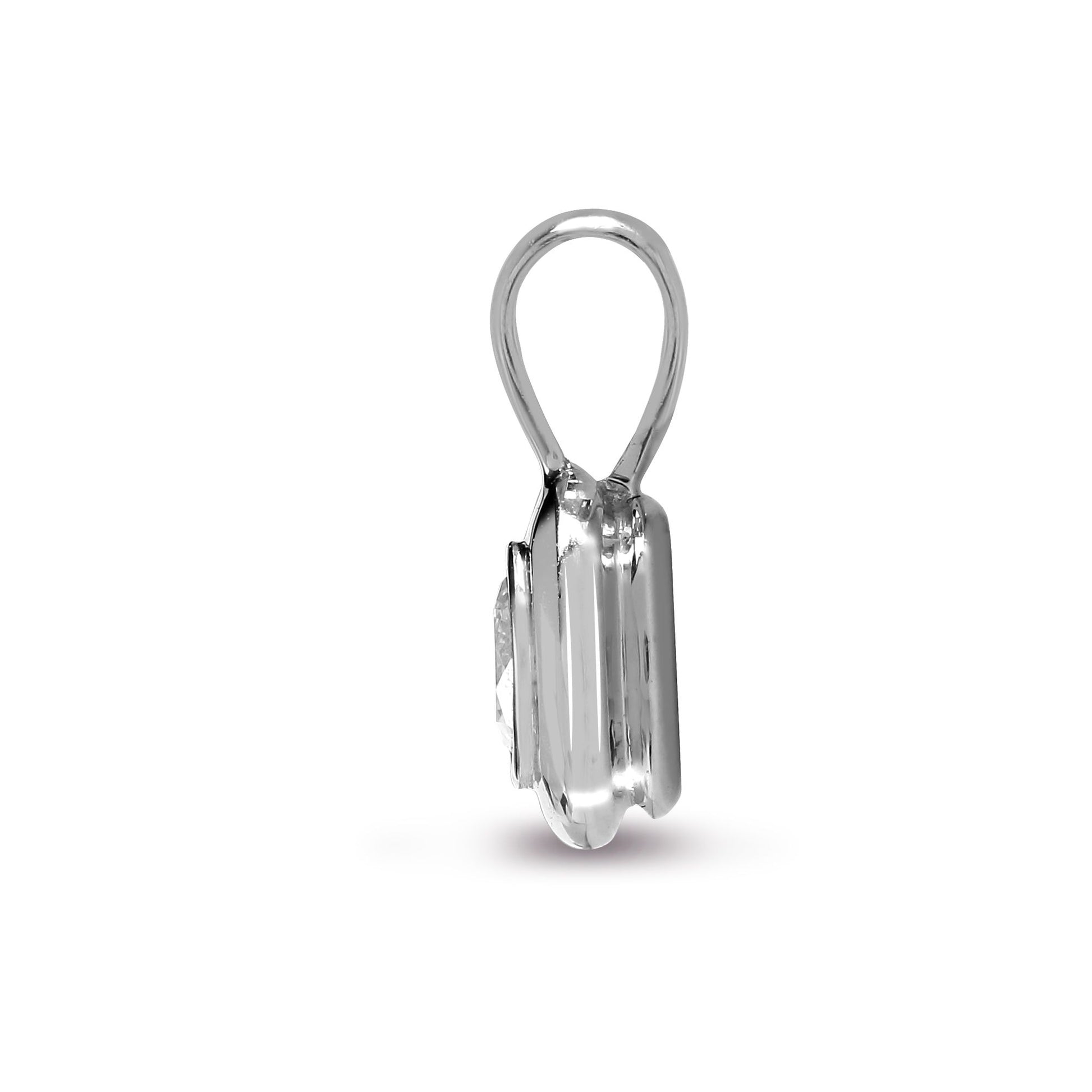 18ct White Gold 25pts Rub over Pendant