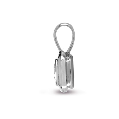 18ct White Gold 50pts Rub over Pendant