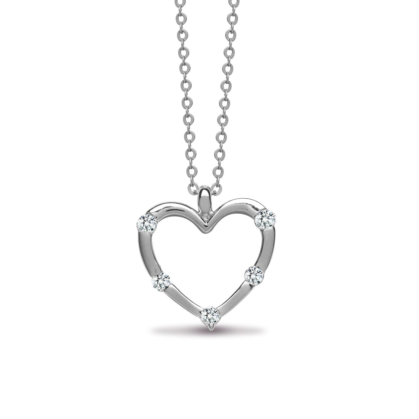 18ct White gold 15pt Natural Diamond pendant - 16" Chain included