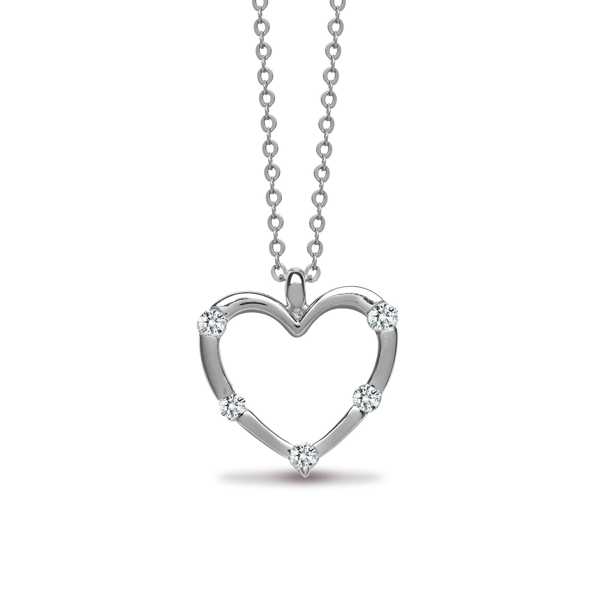 18ct White gold 15pt Natural Diamond pendant - 16" Chain included