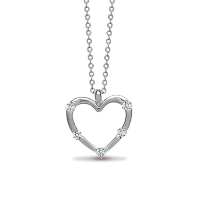 18ct White gold 15pt Natural Diamond pendant - 16" Chain included
