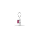 18ct White Gold Natural Diamond And Ruby Pendant