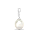 18ct White Gold Natural Diamond And Pearl Pendant