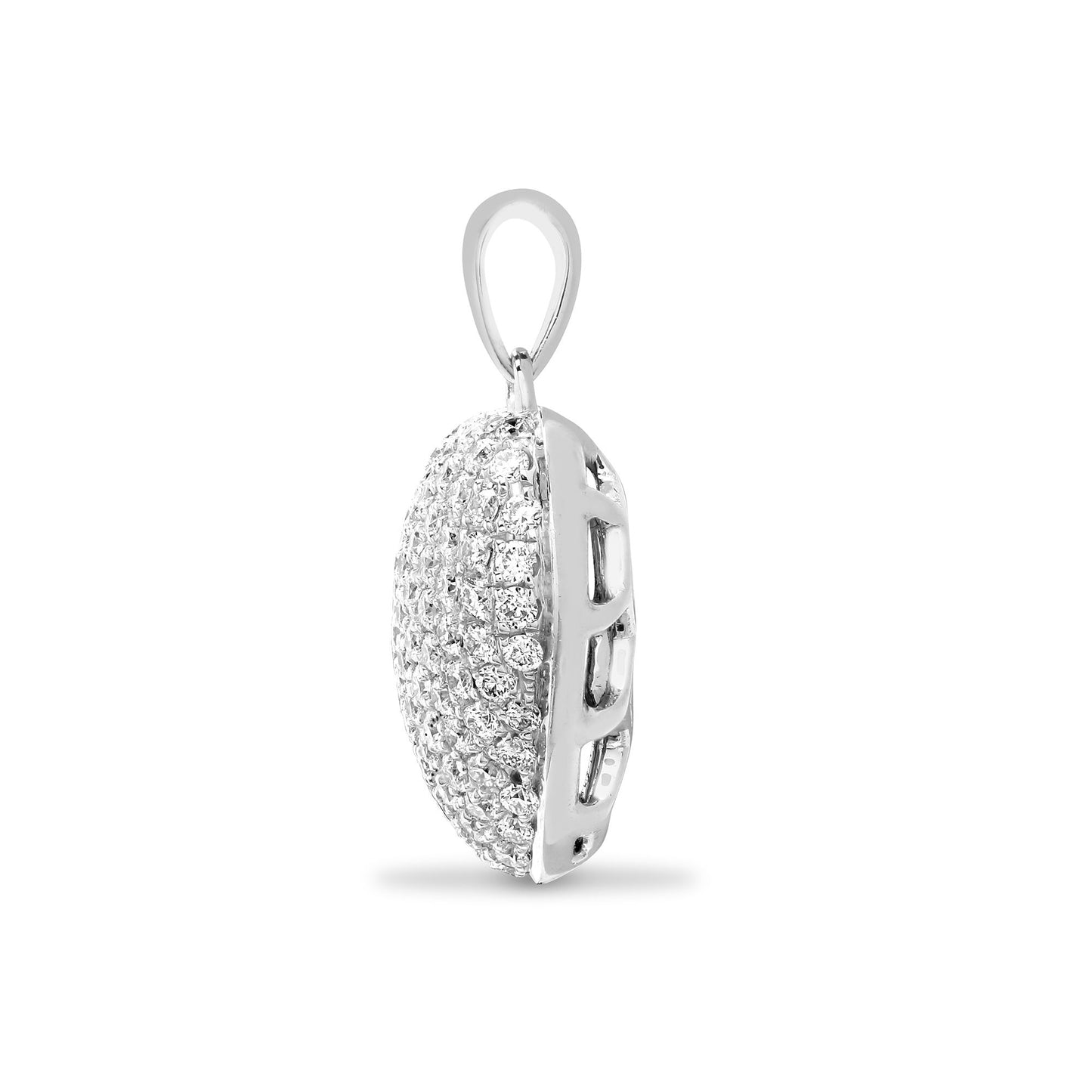 18ct White 0.66ct Natural Diamond Pave Set Heart Pendant