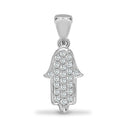 18ct 2 Col 0.14ct Natural Diamond Hamsa Pendant