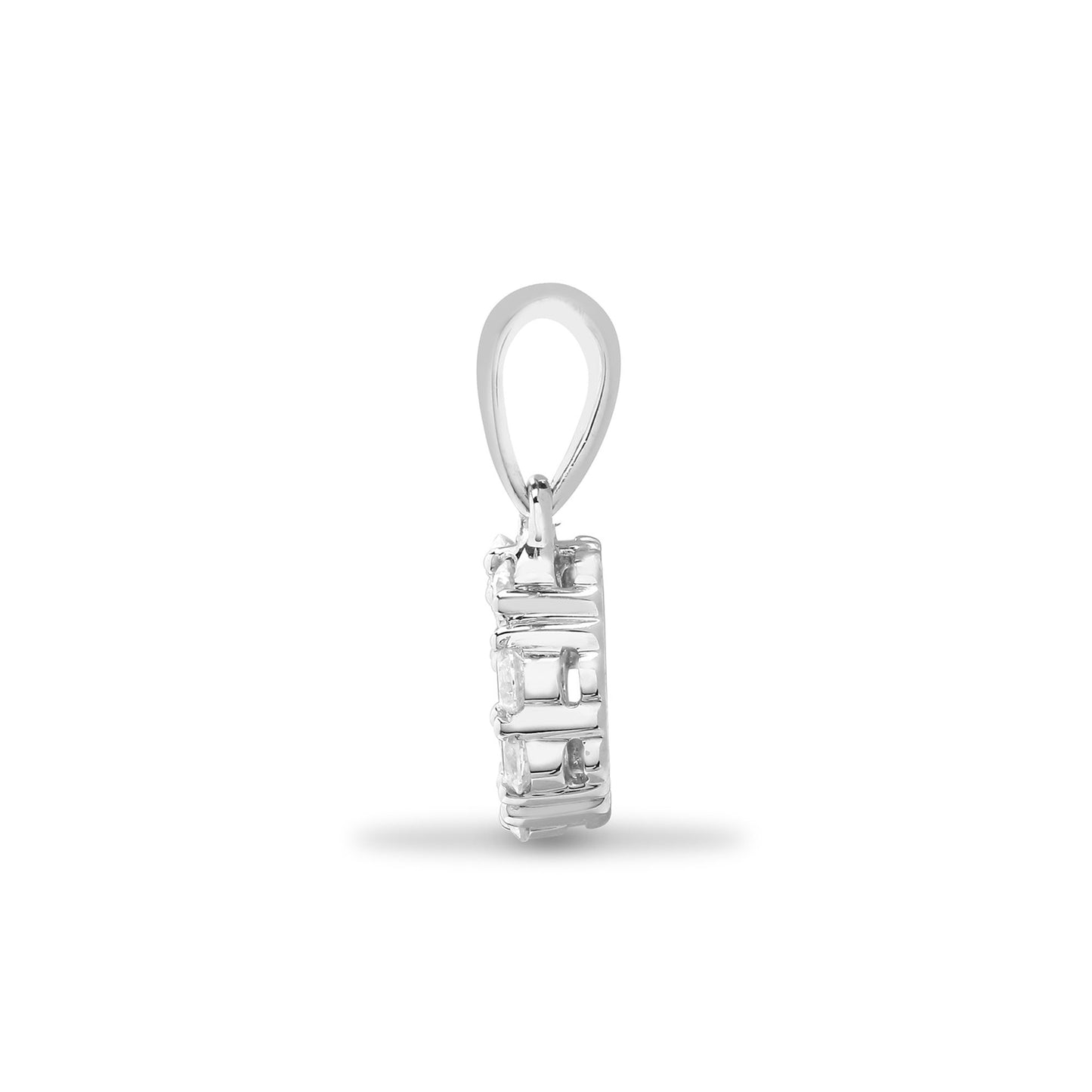 18ct White 1.00ct Round & Princess Cut Natural Diamond Pendant