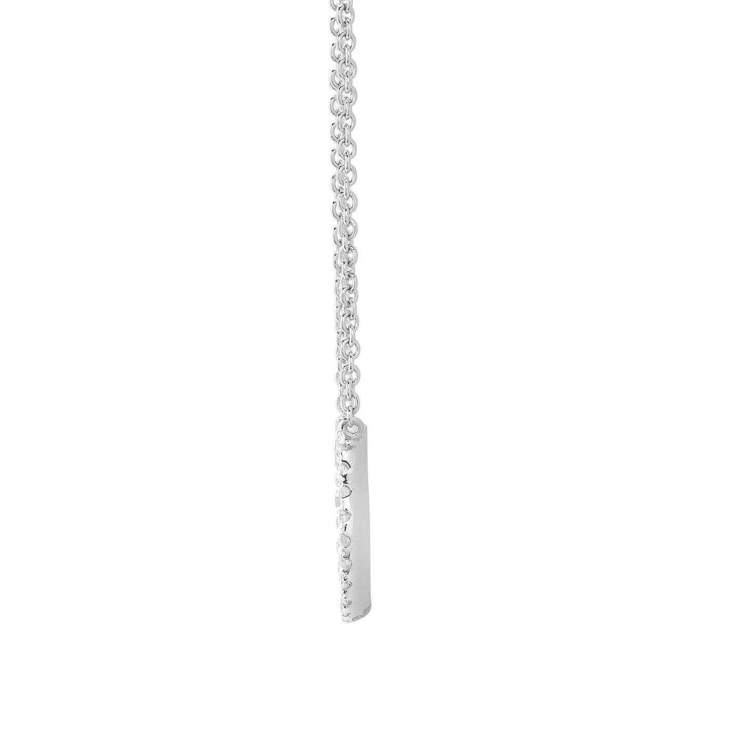 18ct White 0.18ct Natural Diamond Circle Pendant - 18" Chain included